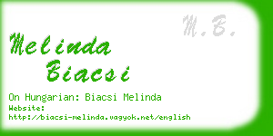 melinda biacsi business card